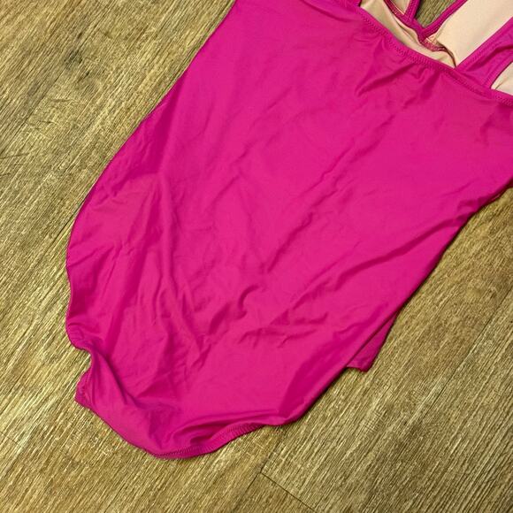 J. Crew Pink Ruched V-Neck One-Piece Size 14 - Picture 8 of 10